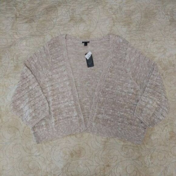 Torrid 4 Tan Lacey Pointelle Cotton Knit Shrug 4X - Picture 2 of 11